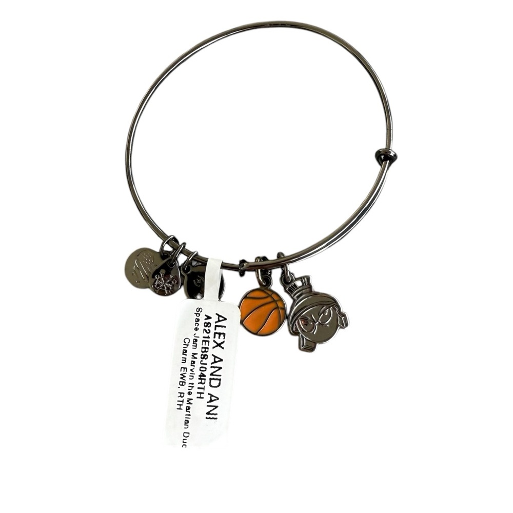 Alex and Ani Space Jam Marvin the Martian Duo Charm Bangle Bracelet NWT